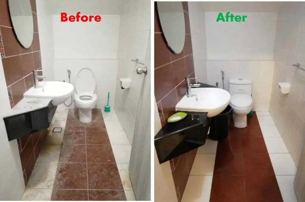 Before & After Toilet Cleaning JB — cleaning service Johor Bahru JB by iCuciClean
